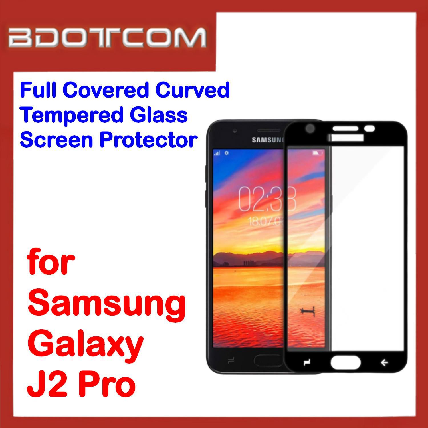 Bdotcom Full Covered Glass Screen Protector for Samsung Galaxy J2 Pro (Black)