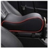 Car Armrest Pad PU Leather American Memory Foam Insert Comfortable Pockets Professional Design Essential Car Accessories (Black)