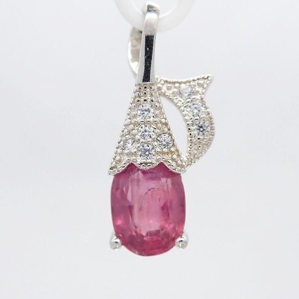 Magari 925 Sterling Silver Ruby Pendant (Red)