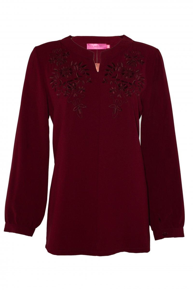 TOPGIRL Long Sleeves Floral Embroidered Blouse