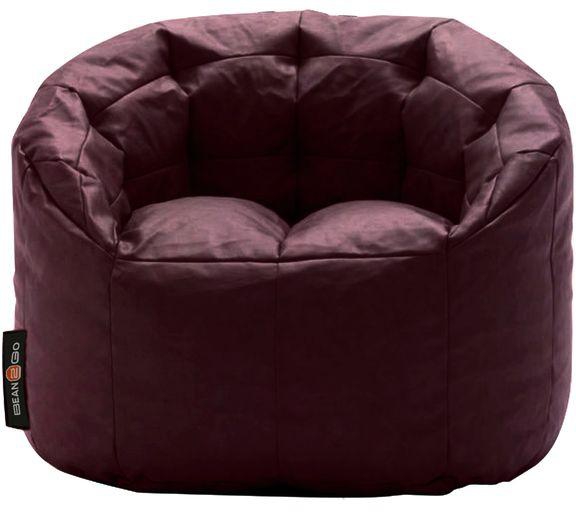 Bean2GO Luxury Leather Beanbag Chair By Bean2go - Burgundy