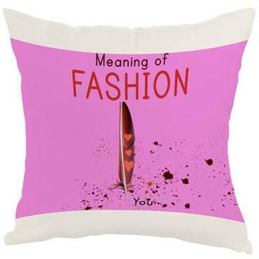 Meaning Of Fashion Printed Cushion Cover White/Pink/Red 40 x 40centimeter