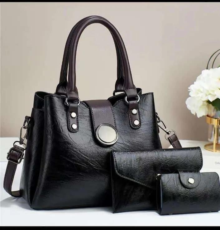 Official Ladies  &women set of 3 in 1 leather handbag with wallets a detachable sling