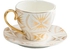 Ceramic Coffee Cup And Saucer White Color Sets Porcelain Cups Gold Rim