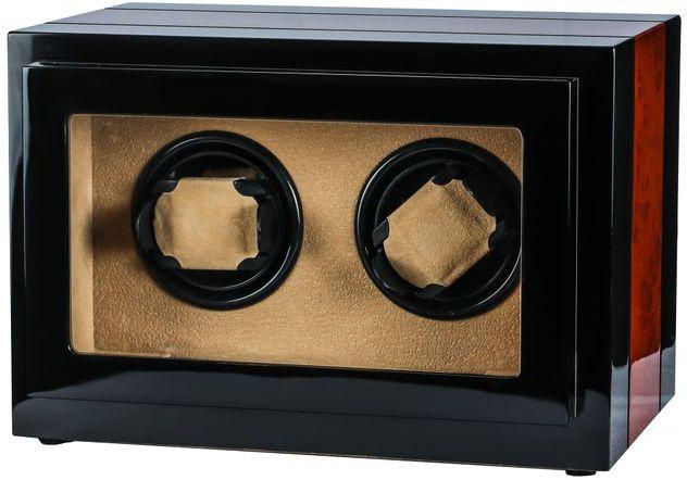 WATCH WINDER FOR AUTOMATIC WATCHES-BALCK AND BROWN- 2 AUTOMATIC WATCH SLOTS