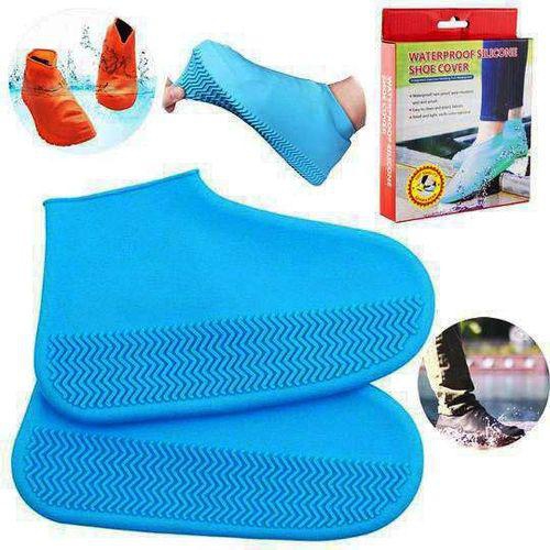 Water Proof Silicone Shoe Cover - Medium -Blue