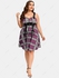 Plus Size Plaid Lace Up Zipper Heart Buckles Cami Dress - 2x | Us 18-20