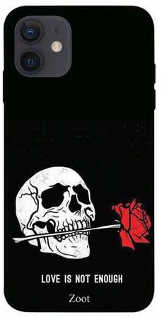 Skull Printed Case Cover -for Apple iPhone 12 mini Black/White/Red أسود / أبيض / أحمر