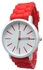 Mcykcy Women Time Fine Watch Strap Leather Analog Simple Clock Dial Wrist Watch Green