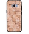 غطاء حماية واقٍ لهاتف سامسونج جالاكسي S8 بلس نمط مربعات خشبية بلون كريمي