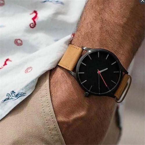 Men's Classic Wrist Watch-Brown.