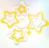 10pcs Star Wooden Wall Sticker Decoration White And Yellow