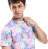 Andora Cotton Round Neck -Short Sleeve T-Shirt - Blue & Pink