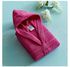 Essential Textured Hooded Bathrobe Pink M