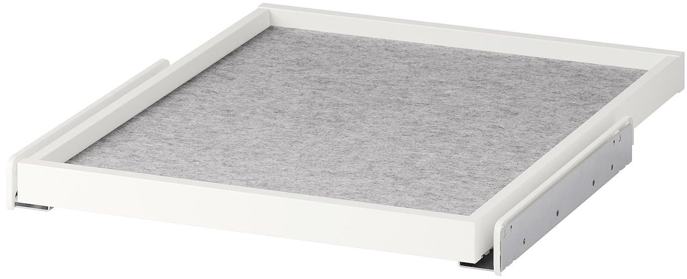 KOMPLEMENT Pull-out tray with drawer mat - white/light grey 50x58 cm