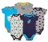 Luvable Friends 5 Pack Short Sleeve Baby Bodysuits- Multi