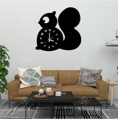 Novelty Modern Design Rabbit Love 3D Wall Clock Home Decorative Office Black