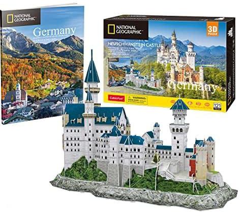 National Geographic - Puzzle 3D Castle Neuschwanstein | 3D Puzzles | Model Kits for Adults And Children | 3D Puzzle Adults | 3D Puzzle Children | 121 Pieces