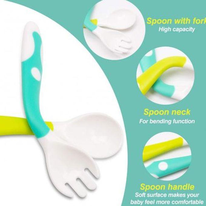 Baby Training Spoon And Fork Set Ideal For Self-feeding