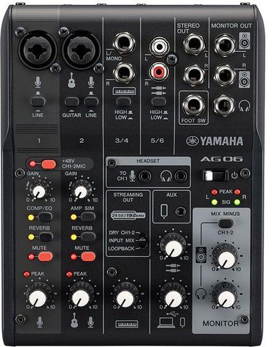 Yamaha AG06MK2 6-Channel Audio USB Mixer - Black