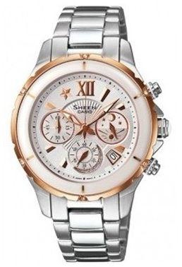 Sheen Watch for Women by Casio , Analog , Chronograph , Stainless Steel , Silver , SHE-5512SG-7A