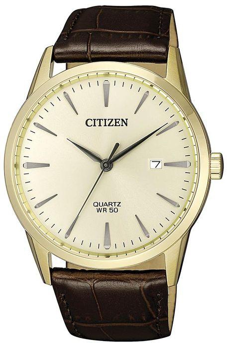 Citizen Mens Quartz Watch, Analog Display And Leather Strap BI5002-14A
