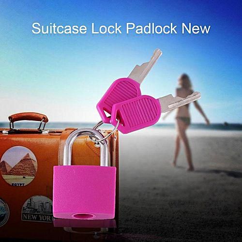 Small Mini Padlock with Two Keys for Luggage Suitcase Bag Rose Red