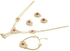 Tanos - Fashion Gold Plated Set (Necklace/Earring/Ring/Bracelet) Heart Shape Red stone