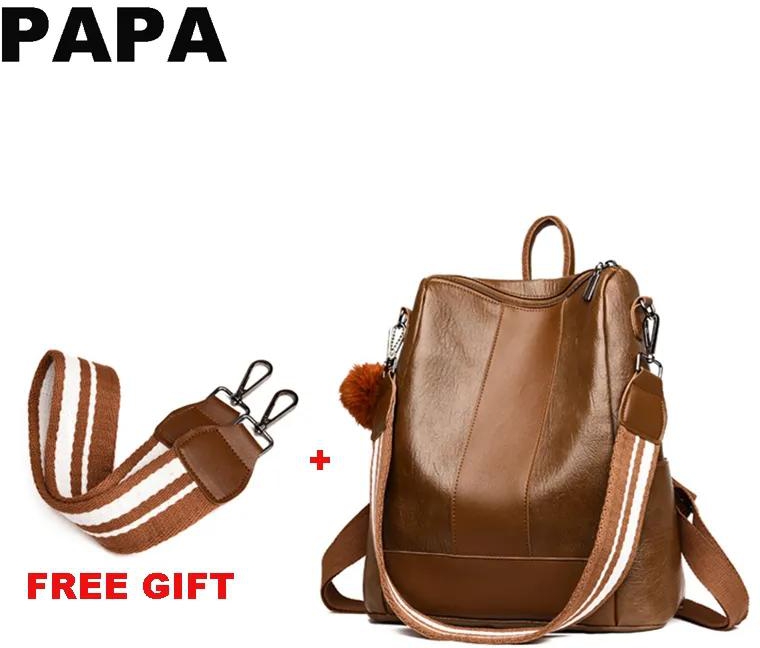 PAPA Fashion Women's Backpack Handbag Lady Shoulder Bag Hand Bag Sling Bag Lady Backpack   A121