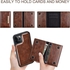 IPhone 14 Pro 6.1 Leather Protective Wallet Case With Detachable Magnetic Wallet 5 In 1 Brown