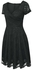 Gamiss Cross Lace Mini Dress - Black