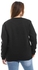AlNasser Printed Pattern Round Collar Sweatshirt - Black