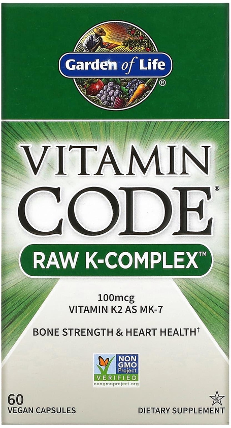 غاردن أوف لايف‏, Vitamin Code، RAW K-Complex،‏ 60 كبسولة نباتية صرف