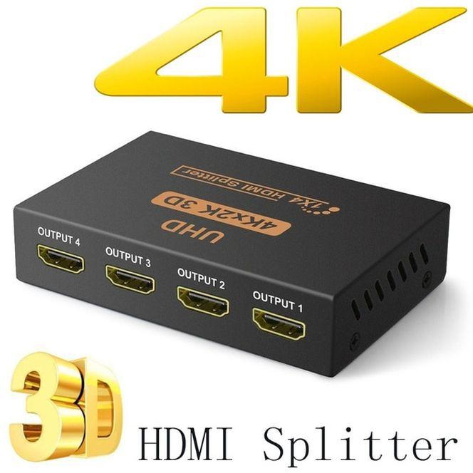 HDMI Splitter HDCP 4K 1x4 1 In 4 Out Power Signal Amplifier 1080P 3D 1x4 Audio Spliter HDMI Converter 1x4 HDMI Adapter