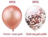 Confetti & Metallic Balloons Set - 10 Pcs - Rose Gold