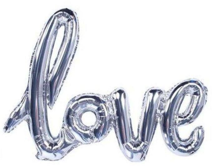 Love Pattern Balloons Wedding/Birthday Party Decoration - Silver