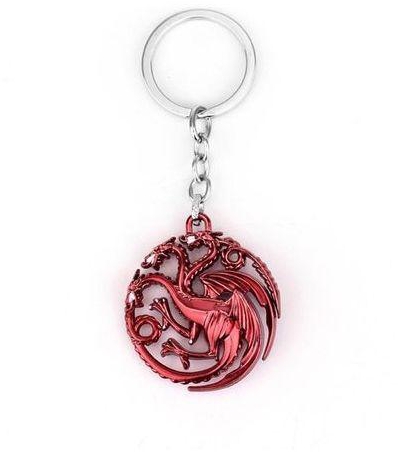 Generic American TV Series Game Of Thrones Targaryen Keyring Stylish Keychain Friend Gift - Red