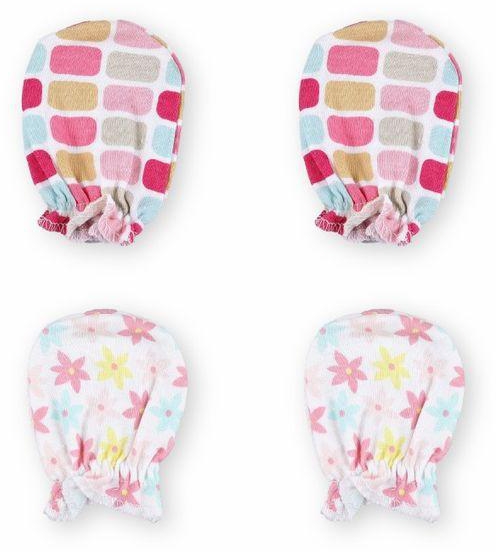 babyshoora Newborn Gloves - 4 Pieces - High Quality Cotton With Stylish Graphics