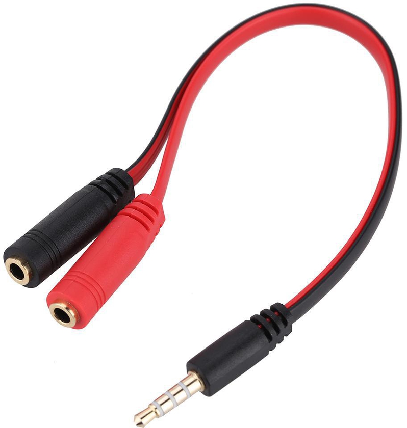 3.5mm Stereo Audio Male To 2 Female Y Splitter Mic Earphone Headphone Headset Jack Adapter Cable