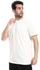 Izor Round Collar Short Sleeves Plain T-Shirt - White