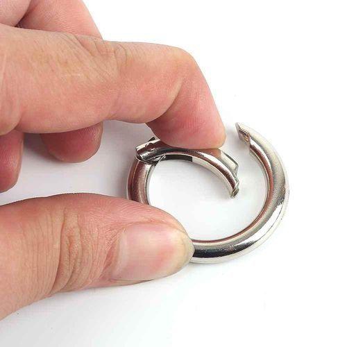 Universal Plated Gate Spring Ring Round Push Snap Hooks For Purses And Handbags Key Ring