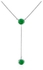 Green Emerald Drop Necklace in 14K White Gold 0.20 Carat Total Gem Weight