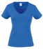 Fruit Of The Loom Royal Blue 100% Heavy Cotton Lady's V-Neck T-Shirt