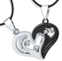 2Pcs/Set Couple Heart Shape I Love You Pendant Necklace Unisex Lovers Couples Jewelry Fashion Gift