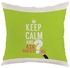 Keep Calm And Ask Question Printed Cushion Cover Green/White 40 x 40centimeter