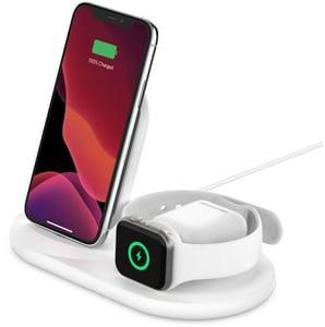 Belkin Boost↑Charge™ 3-In-1 7.5W Wireless Charger For Iphone, Apple Watch & Apple Airpods V2, (With Ac Adapter), White