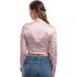MISSGUIDED Mauve Polyester V Neck Wrap Tops For Women