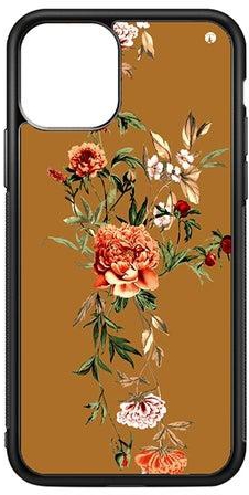 Protective Case Cover For Apple iPhone 11 Pro Max Flowers (Black Bumper)