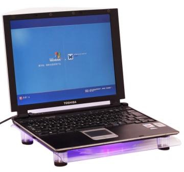 USB 14.1-15.4" Laptop PC LED Cooling Pad Cooler Powerful 1 Big Fan Quiet crystal white 14.1-15.4inch