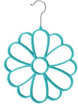 WHITMOR Flocked Flower Scarf Hanger- Turquoise